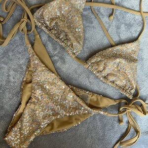 Beach bunny nude sequin bikini
